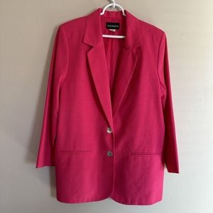Requirements Pink Linen Blazer Size 12